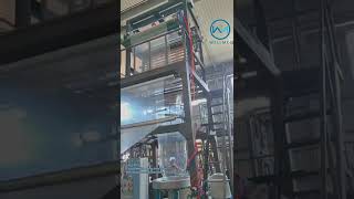 HDPE LDPE rotary die head double rewinder film blowing machine 1500mm width blown film extrusion