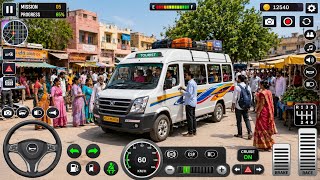 Indian Minibus Simulator - Busy Market Transport Mission - Passenger Pickup - Android Gameplay screenshot 3