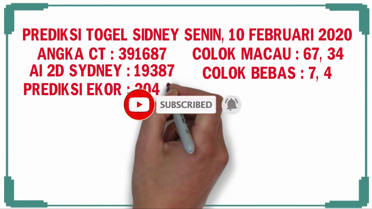Prediksi Sdy Senin 10 Februari 2020 YouTube