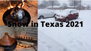 Snow in Texas February 2021 شاركت معاكم تجربتي نتمنى يعجبكم الفيديوا ودعيوا معانا بالسلامة ً