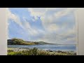 How to paint loose watercolor sky  mountains beginners watercolour landscape painting tutorial demo