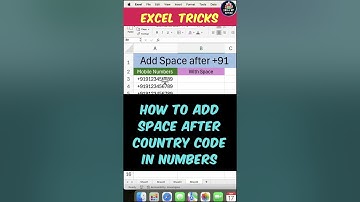 how to add space after country code in excel  #exceltricks   #ytshorts shots