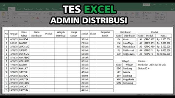 Tes Kerja Excel Admin Distribusi | Latihan Soal Excel untuk Admin