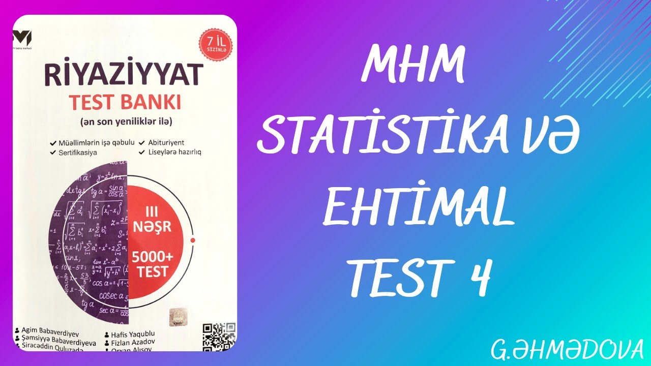 MHM Statistika və Ehtimal  Test 4 #miq  #sertifikasiya  #riyaziyyat @gunayehmedovariyaziyyat