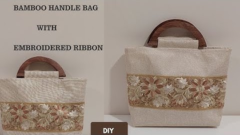 How To Make Bamboo Handle Bag Using Embroidered Lace 