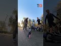 Choque entre ciclistas termina en una pelea en el Cerro San Cristóbal