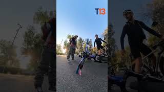 Choque entre ciclistas termina en una pelea en el Cerro San Cristóbal