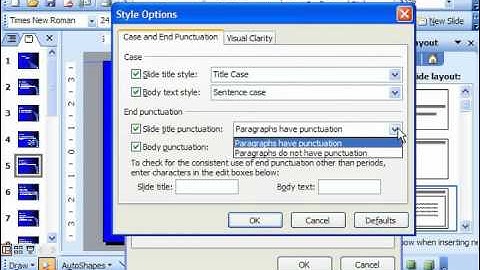 PowerPoint 2003 Tutorial Setting Style Options 2003, XP & 2000 Microsoft Training Lesson 8.4