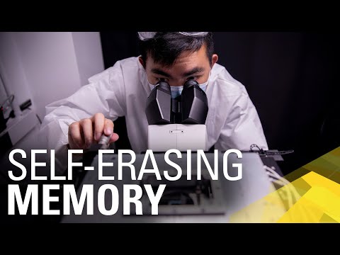 Memory chip that gets erased when exposed to blue light for security