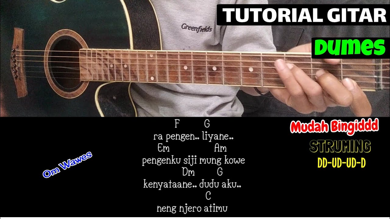 Chord kunci gitar dan lirik lagu Sewates Gandrung - Wahyu F Giri, Esemmu Manis Kang Koyo Madu