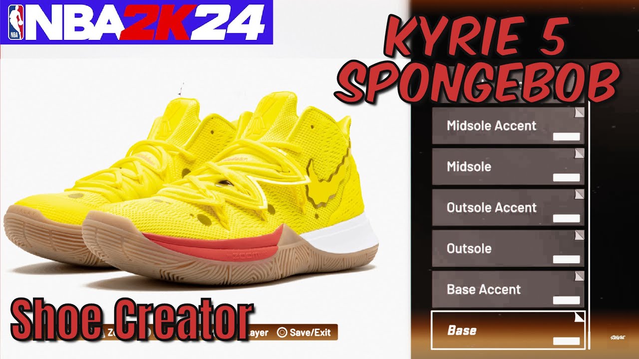 How To MAKE Kyrie 5 SpongeBob In NBA 2k23 - Shoe Creator 