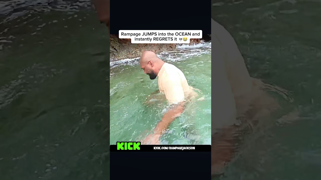 Rampage jumps into the ocean and instantly regrets it 😳🌊 