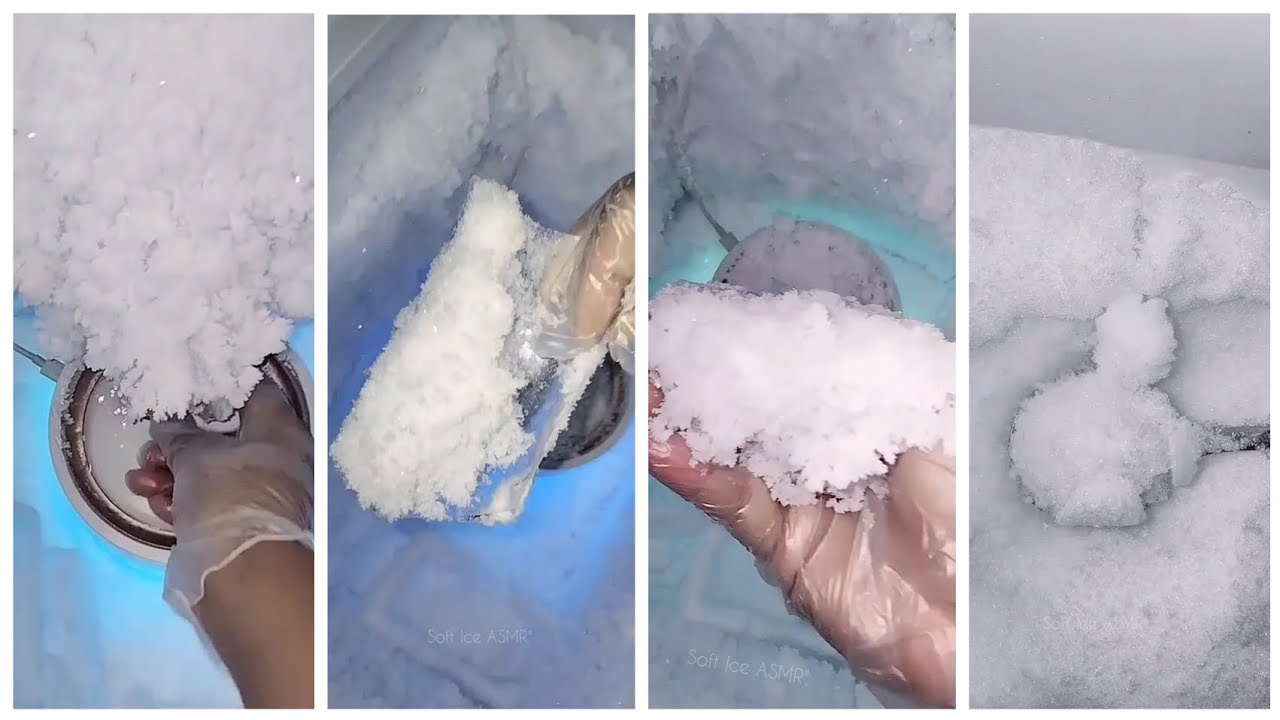 Freezer Frost Eating❄️ Ice Chips, Handsful & Spoonful 