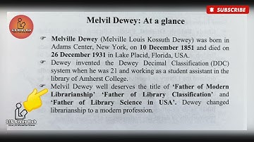 Melville Dewey | Father of Library Science in USA | At a glance