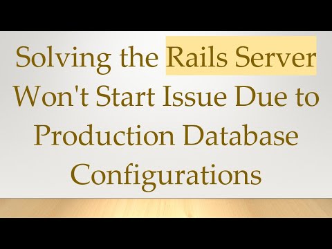 Solving the Rails