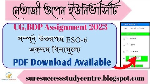 ESO 06 ASSIGNMENT ANSWER 2023