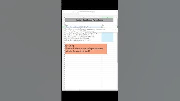 Excel Regex: Capture Text Inside Parentheses #exceltips #exceltricks  #excelshortcuts
