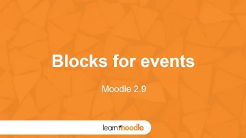 Learn Moodle 2015: Blocks for Events (Moodle 2.9)