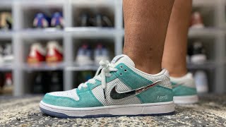 NIKE SB DUNK LOW PRO QS APRIL SKATEBOARDS REVIEW & ON FEET - YouTube
