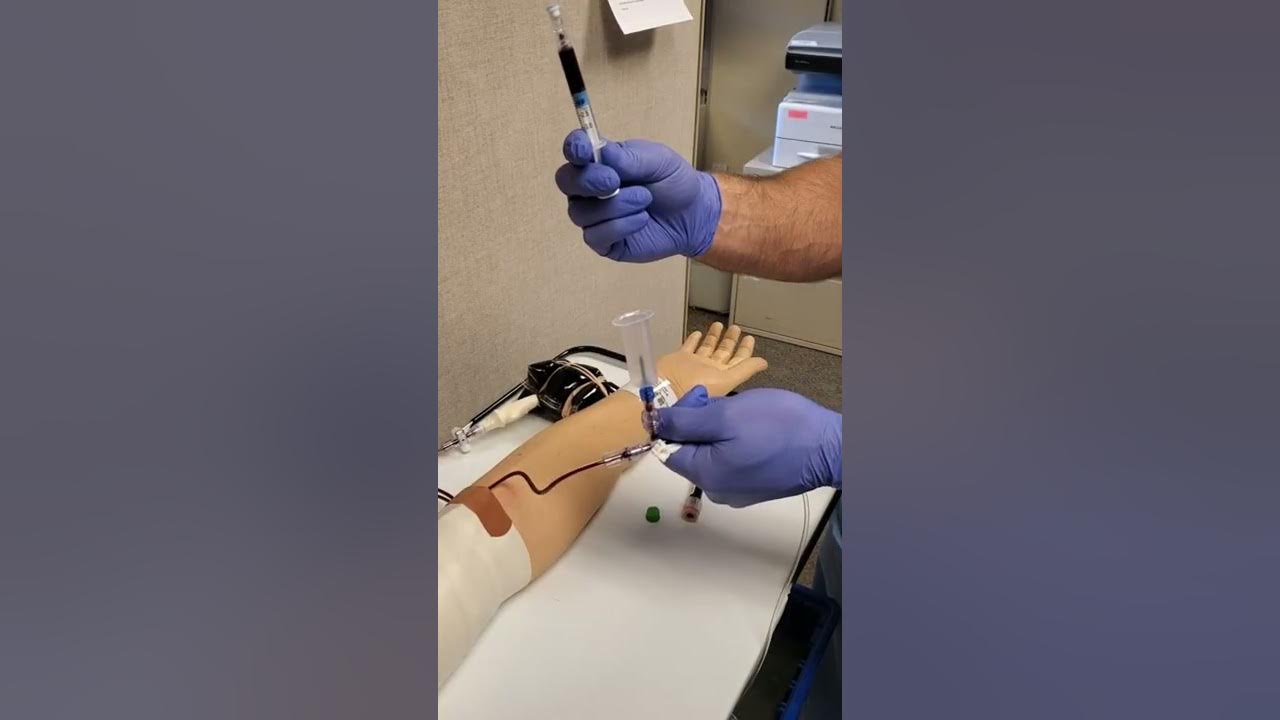 ABG draw from aline using a vacutainer and waste tubes YouTube