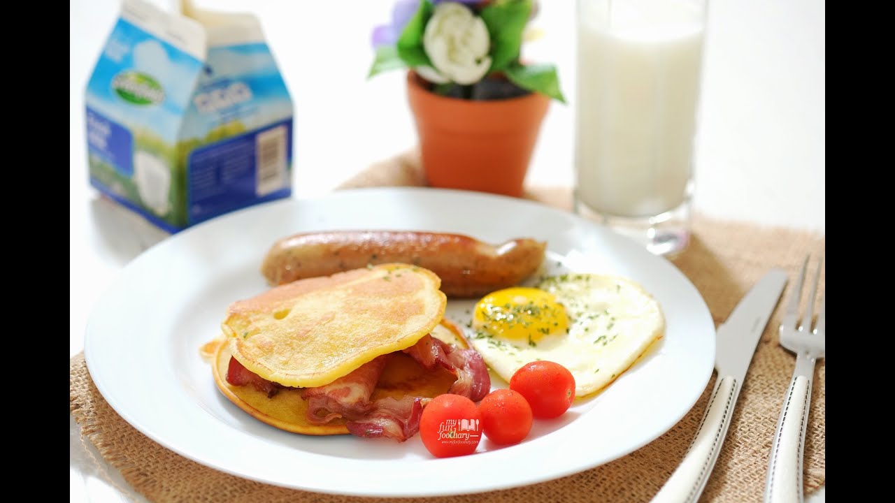 Quick Easy Recipe Savory Pancakes With Bacon Egg Youtube Quick Easy Recipe Savory Pancakes With Bacon Egg Youtube