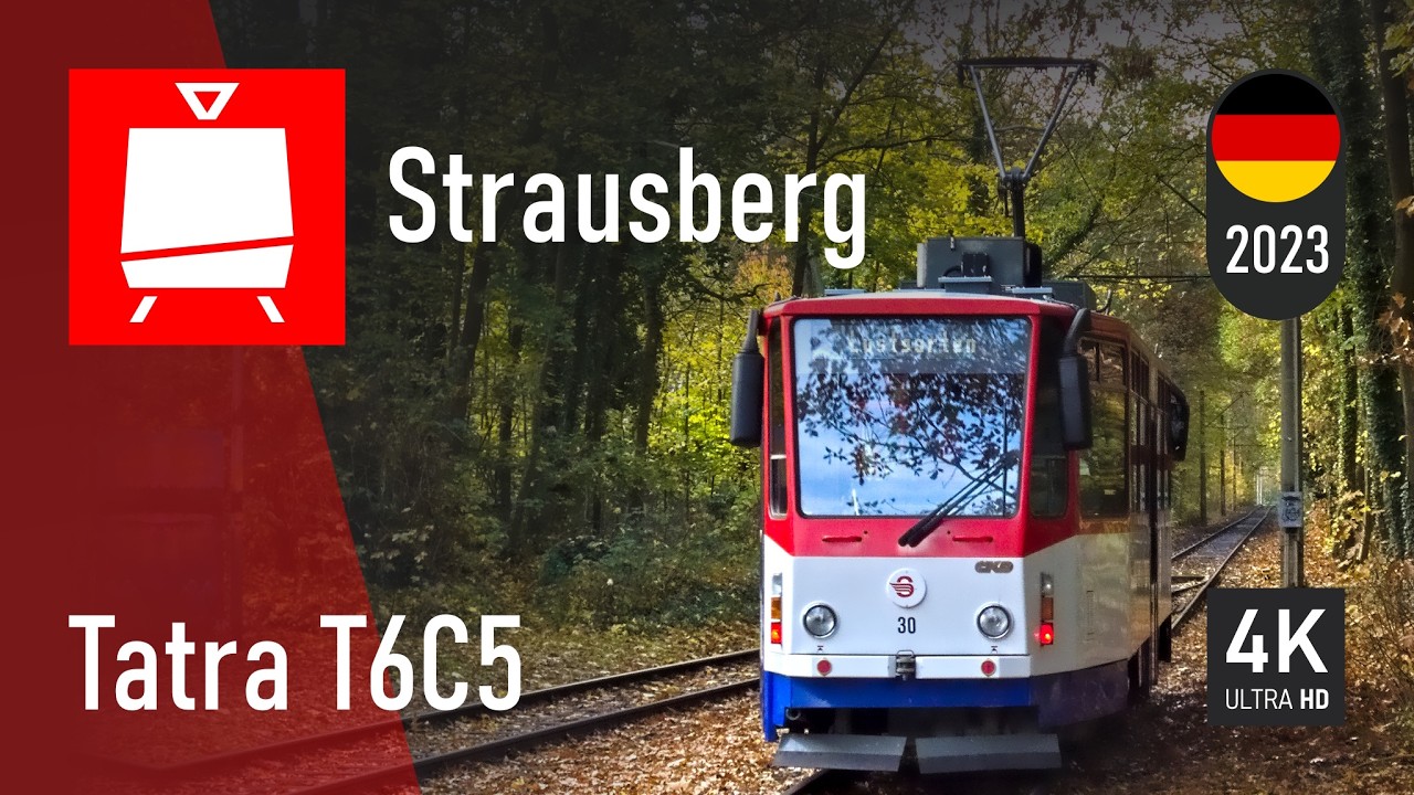 🇩🇪🚋 Trams in Strausberg: Tatra T6C5 📅 2023-11 🎞️ 4K 60fps