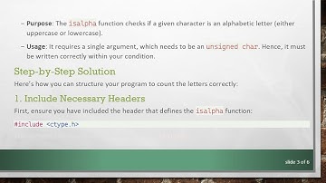 Counting Letters in a String: Mastering the isalpha Function in C
