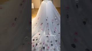 #colorful #flowers #offshoulder #weddingdress #long #bridaldress #ballgown #dress  #handmade #gown