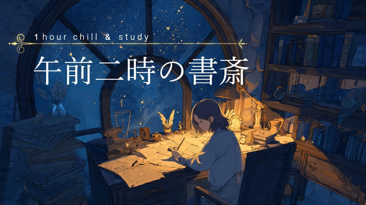【作業用ピアノBGM】午前二時の書斎で深く没頭する1時間｜Midnight Study Piano