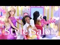 Unbox Daily: Barbie Style Salon Play Set - New Toy Review - 4K