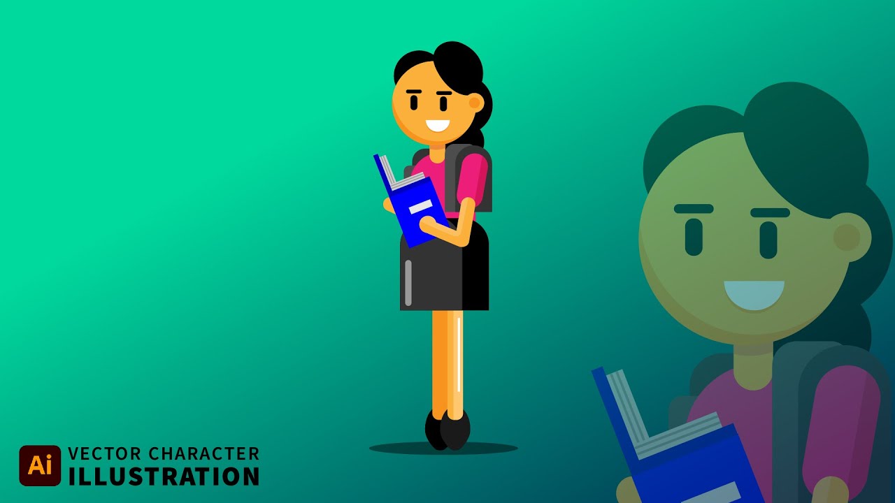 Flat Vector Character Illustration | Adobe Illustrator Tutorial ...