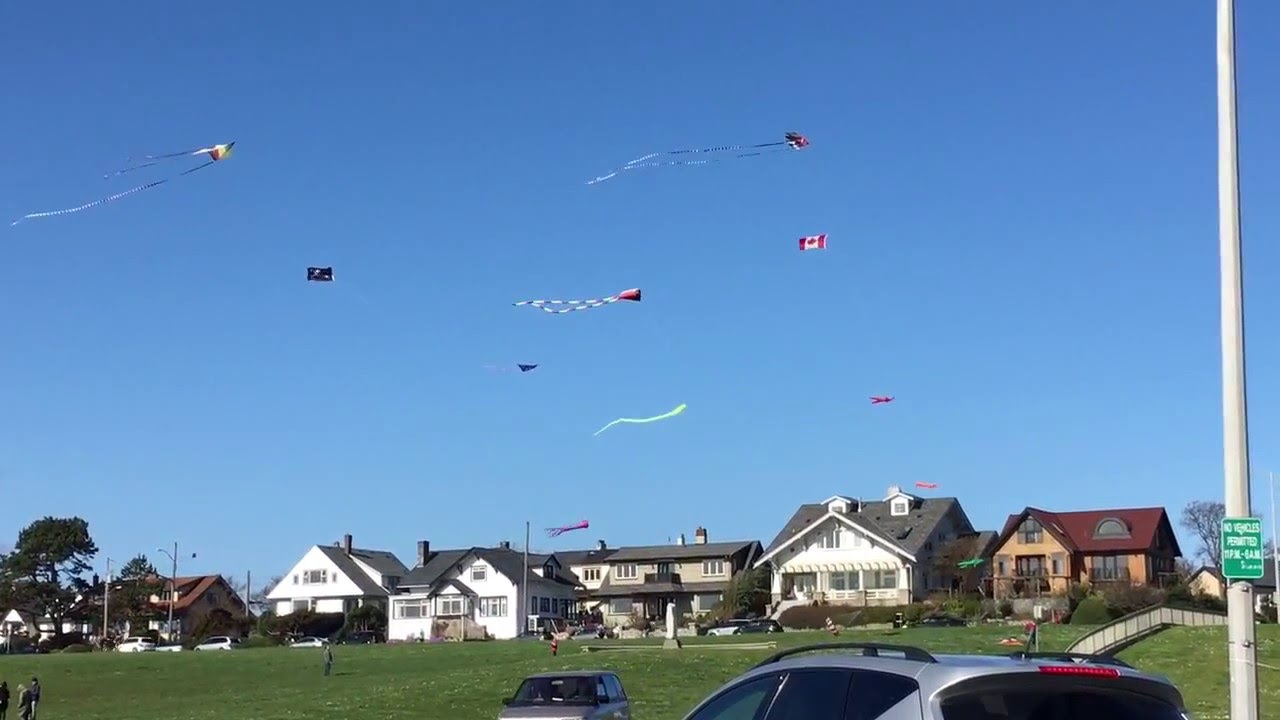 Kite Flying at Clover Point Victoria BC Gingerbread Cottage YouTube