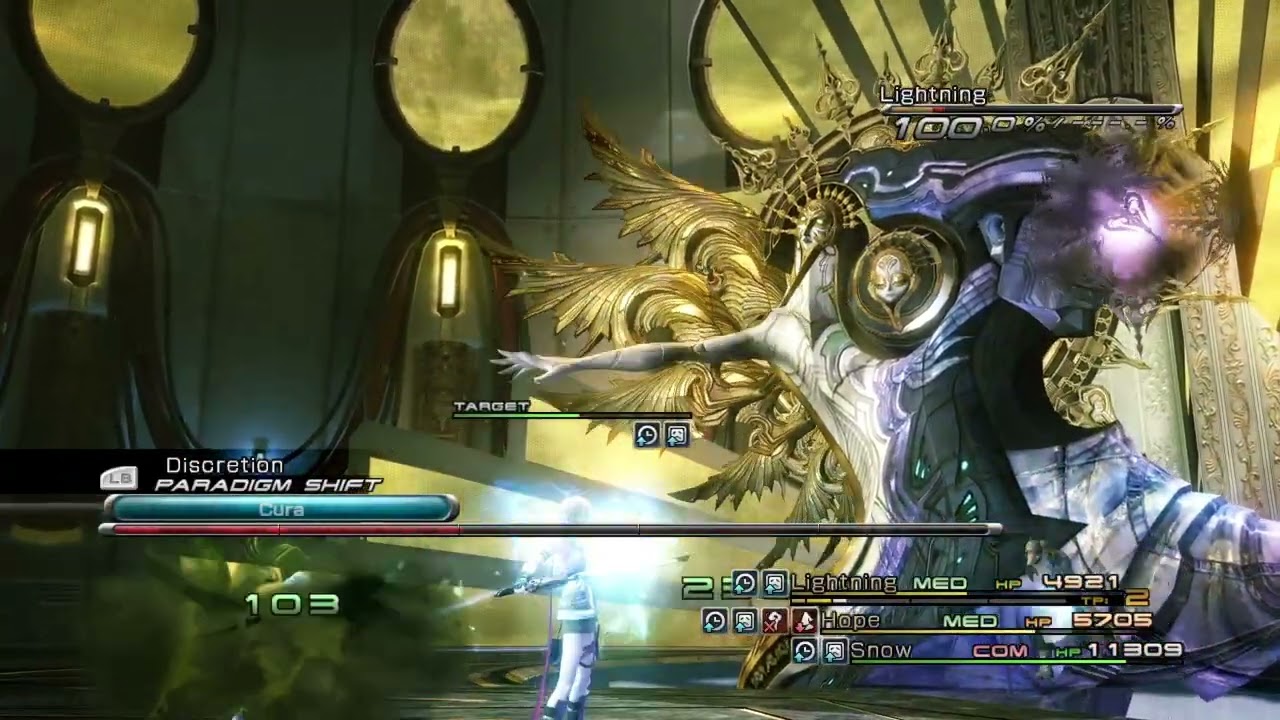 FINAL FANTASY XIII Orphan's Cradle Orphan Boss Fight Cure Cure Cure Cure Fail 12.10.24