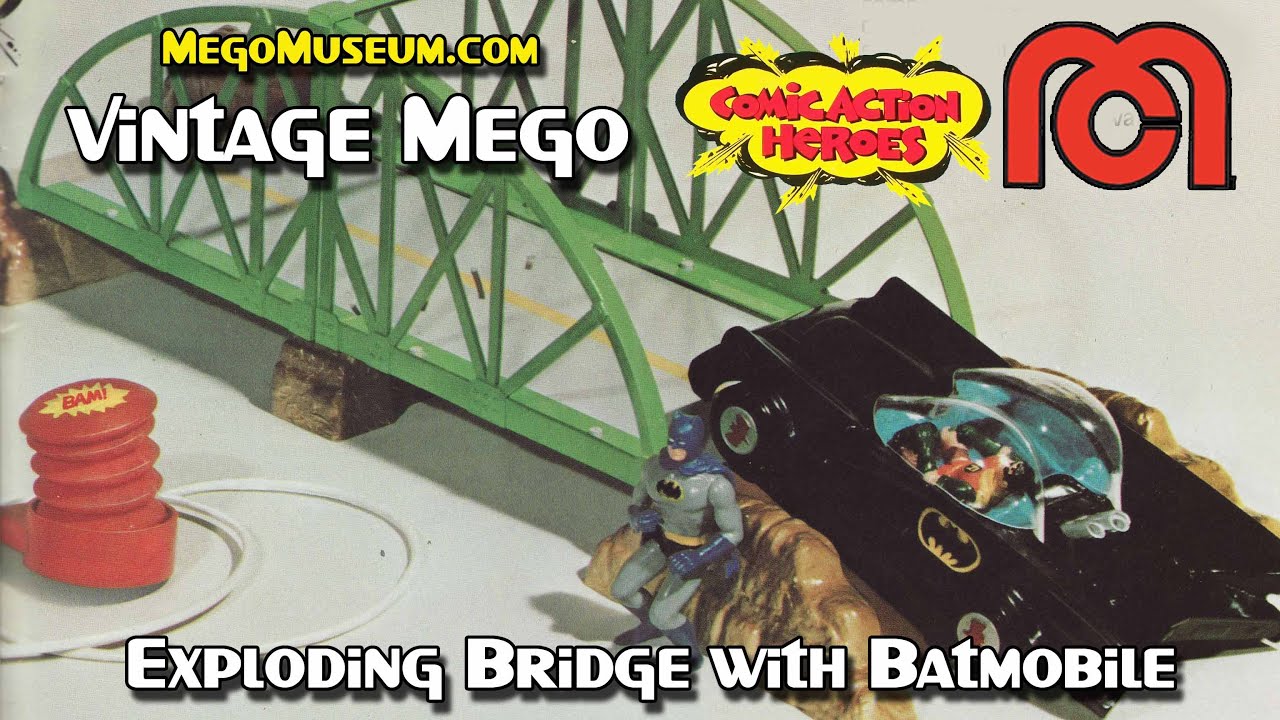 Vintage Mego Comic Action Heroes Exploding Bridge with