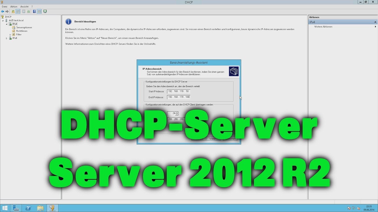 How to Install and Configure DHCP Server on Windows Server 2012 - YouTube
