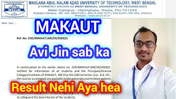 MAKAUT Result 😡 jin savi Branch’s ka avi tak nehi aya hea, please video ko dekhiye