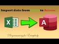 How to import data from Microsoft excel sheet to Microsoft access database table