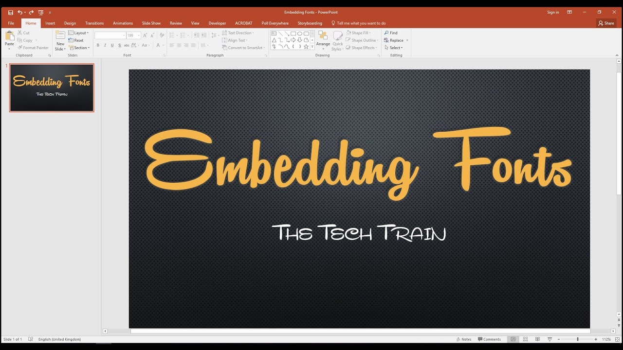 how to save powerpoint presentation with embedded fonts