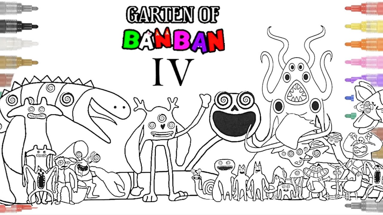 Garten Of Banban 4 New Coloring Pages - JESTERINA Boss Fight / Cartoon - On  & On / NCS MUSIC in 2023