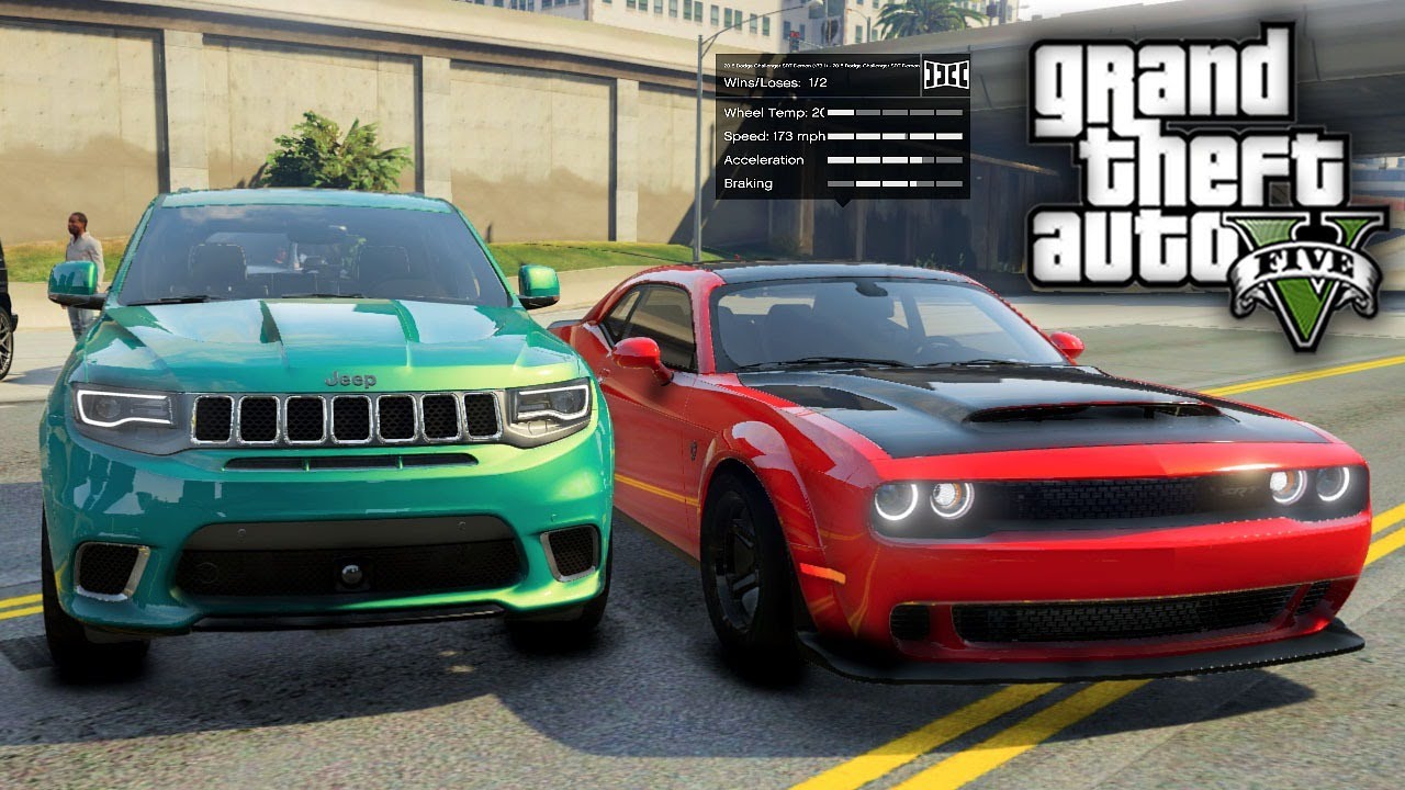 Gta 5 Real Hood Life 43 950hp Jeep Trackhawk Races At The Airport