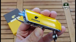 New COHIBA Metal Windproof Mini Cigar Lighter 3 Jet Blue Flame Torch Lighter Portable Lighter