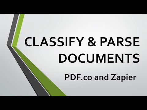 Classify and Parse Documents using PDF.co and Zapier