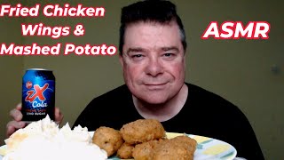 ASMR - Eating Fried Chicken Wings With Mashed Potato For Lunch (Supermarket Story)
