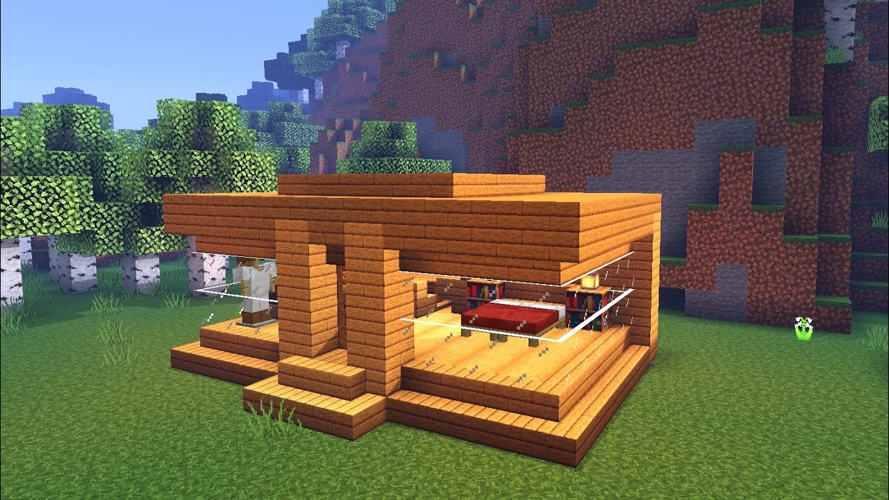 ⚒️ Minecraft Tutorial | How To Build Small Oak Survival House 🏡 - YouTube