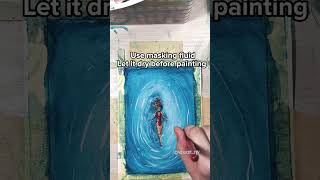 is this the trick behind a clean background 👀 #watercolor #watercolortutorial #painting #shorts