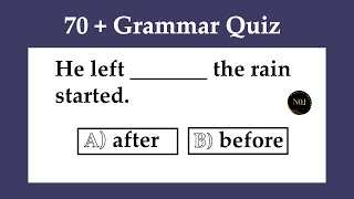 70   Grammar Quiz | English Grammar Mixed test | Test your English | No.1 Quality English