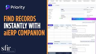Find Records Instantly with Priority aiERP Companion