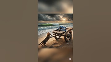 Kitten helps baby turtle #cat #animals #Ai