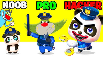 NOOB vs PRO vs HACKER | In Little Panda Policeman | With Oggy And Jack | Rock Indian Gamer Gamer |