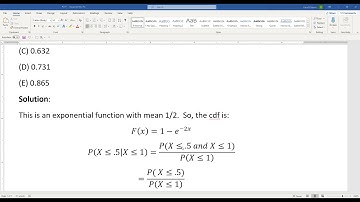 Actuarial SOA Exam P Sample Question 209 (once 271) Solution